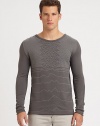 Soundwave detail defines this slim-fitting crewneck design in rich, Italian cotton.CrewneckCottonMachine washMade in USA