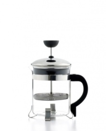 Appreciate the true essence of coffee by embracing the deep flavors of a freshly ground and freshly pressed brew. This classic press draws out the natural oils and robust taste of beans, preparing 4 cups at a time so you can share the experience with those closest to you. Appreciate the true essence of coffee by embracing the deep flavors of a freshly ground and freshly pressed brew. This classic press draws out the natural oils and robust taste of beans, preparing 4 cups at a time so you can share the experience with those closest to you.