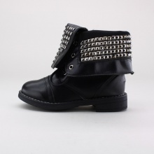 Instantly upgrade her look with these fashionable girls' boots. The synthetic leather upper can been worn either laced up or folded down to show off the pyramid studs. Imported. Instantly upgrade her look with these fashionable girls' boots. The synthetic leather upper can been worn either laced up or folded down to show off the pyramid studs. Imported.