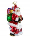 About to make his grand entrance, Santa Claus is the picture of merriment in this Polonaise glass ornament, featuring the dazzling brilliance of Christopher Radko.