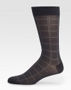 Featuring a timeless windowpane print, pima cotton socks with a touch of stretch.Mid-calf height75% pima cotton/25% polyamideMachine washMade in Italy