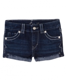 Add a little detail. Thick stitching on these Levi's shorts give her standout denim style. Add a little detail. Thick stitching on these Levi's shorts give her standout denim style.