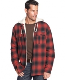 Luxe warmth wrapped in traditional plaid. Field & Stream's sherpa-lined shirt jacket features all the right workwear detailing. Luxe warmth wrapped in traditional plaid. Field & Stream's sherpa-lined shirt jacket features all the right workwear detailing.