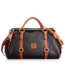 A classic satchel design with equestrian-inspired details is rendered in buttery-soft leather, lending elegant yet easygoing style to any ensemble. Features eye-catching details, such as decorative side tassels, accent buckles and custom hardware. The secure zip-top closure and plenty of internal pockets ensure your belongings stay safe and in place. A classic satchel design with equestrian-inspired details is rendered in buttery-soft leather, lending elegant yet easygoing style to any ensemble. Features eye-catching details, such as decorative side tassels, accent buckles and custom hardware. The secure zip-top closure and plenty of internal pockets ensure your belongings stay safe and in place.
