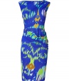 Bring bold style to your cocktail look with this draped dress from Matthew Williamson - Bateau neck, sleeveless, fitted silhouette with draped waist - detail, concealed side zip closure, all-over print Style with statement heels and an embellished clutch