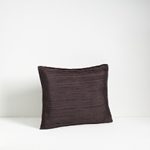Delicate fronds in plum and pewter on a muted textured background. In 280-thread count combed cotton sateen. Imported. Delicate fronds in plum and pewter on a muted textured background. In 280-thread count combed cotton sateen. Imported.