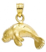 The perfect charm to commemorate your favorite creature of the sea! This adorable manatee is crafted in 14k gold. Chain not included. Approximate length: 7/10 inch. Approximate width: 6/10 inch.