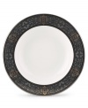 The Vintage Jewel pattern evokes a more gracious era, combining pure white bone china with a dark, richly patterned band of muted gold, taupe, charcoal, and black, and accented with subtle touches of cobalt blue. From Lenox's dinnerware and dishes collection. Qualifies for Rebate