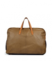 Super-luxurious bag made ..of fine, beige lamb leather - Casual, bulbous-shaped shopper is very spacious - With decorative accent leather inserts, two short handles and top zipper - Fashionable choice for work, school, sports or a weekend getaway Super-luxurious bag made ..of fine, beige lamb leather - Casual, bulbous-shaped shopper is very spacious - With decorative accent leather inserts, two short handles and top zipper - Fashionable choice for work, school, sports or a weekend getaway