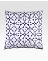 EXCLUSIVELY AT SAKS.COM. A pretty, hand-printed quatrefoil pattern in rich indigo on soft percale cotton.300 thread count percale cottonHand-stitched edgingConcealed zip closureImported 