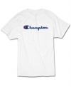 It's in the writing. Let everyone know what you're aiming to be with this scripted t-shirt from Champion.