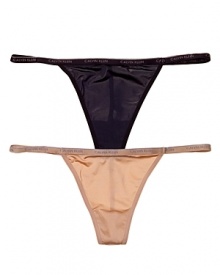 Keep it simple in a CK One basic microfiber g-string thong with logo stamped trim. Keep it simple in a CK One basic microfiber g-string thong with logo stamped trim.