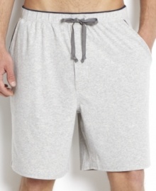 Go ahead and wear them around the house. Tag-free and made of cotton jersey (with a touch of spandex for extra give), Nautica sleep shorts are so comfortable you won't want to take them off-and so stylish you won't need to.