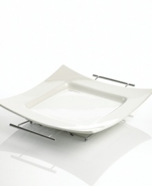Set a smarter table with the versatile Piazza serving tray from Godinger's collection of serveware and serving dishes. This item puts sleek porcelain in a handled rack for a look that's truly timeless and designed with the host in mind. Set a smarter table with the versatile Piazza serving tray from Godinger's collection of serveware and serving dishes. This item puts sleek porcelain in a handled rack for a look that's truly timeless and designed with the host in mind.