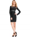 Swiss-dot lace insets add a sultry appeal to this BCBGeneration mini dress -- perfect for soiree style!