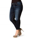 Sport the season's latest tops with Silver Jeans' plus size cropped jeans, finished by ankle zippers.