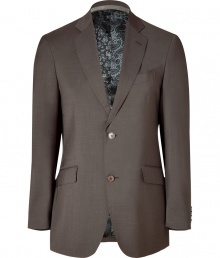 Perfect for a modern day dandy, this classic blazer from Etro features a current cut with an old fashion sensibility - Notched lapels, two-button closure, front flap pockets, button-detailed cuffs, paisley lining - Pair with matching pants, a punchy printed button down, and oxfords Perfect for a modern day dandy, this classic blazer from Etro features a current cut with an old fashion sensibility - Notched lapels, two-button closure, front flap pockets, button-detailed cuffs, paisley lining - Pair with matching pants, a punchy printed button down, and oxfords