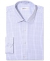 You'll be checked into any task when you've got confident style and comfort with this non-iron dress shirt from Kenneth Cole.