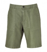 Bring effortless style to your casual warm weather look with these Michael Kors shorts - Military-inspired slant pockets, belt loops, back cargo pockets, Bermuda style - Wear with a polo shirt, flip-flops or trainers