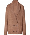 Luxurious cardigan in a fine, camel alpaca blend - Casual long silhouette with a V-neck and long sleeves - Fashionable rib trim - Double-breasted button placket and pockets - A hit because its top fashionable, classy and casual - Pair with leather pants, skinny jeans, a pencil skirt