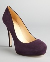 The perfect suede platform pumps from kate spade new york. Everyone needs a pair.