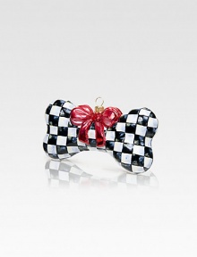 A charming mouthblown glass ornament is destined for many Christmases to come in a handpainted checkerboard of ivory and onyx. From the Courtly Check CollectionGlass5W X 2¾HWipe cleanImported A charming mouthblown glass ornament is destined for many Christmases to come in a handpainted checkerboard of ivory and onyx. From the Courtly Check CollectionGlass5W X 2¾HWipe cleanImported