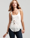 Snow White gets stylish on this Patterson J. Kincaid tank top, a playful look for any season. Team with weekend denim and channel your inner child.