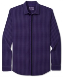 Look sharp in this stylish slim fit button down shirt by American Rag. Look sharp in this stylish slim fit button down shirt by American Rag.