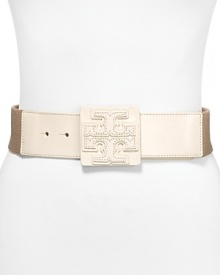 Accessorizing is a cinch with this logo-embellished belt from Tory Burch, perfect for adding a pop of Park Avenue polish to every look.