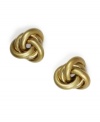 So simple, so chic. For easy, effortless style try on these simple goldtone mixed metal knot earrings from Jones New York. Approximate width: 1/2 inch.