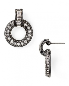 Make statement sparkles your signature. Carolee's crystal door-knocker earrings are striking yet simple, adding a shapely impact to every look. Make statement sparkles your signature. Carolee's crystal door-knocker earrings are striking yet simple, adding a shapely impact to every look.