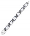 Discover bliss with Swarovski's Nirvana bracelet. Crafted from rhodium-plated stainless steel, the crystal diamond touch light inspires tranquility. Approximate length: 8 inches.