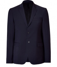 Stylishly sleek, this classic blazer from Costume National will lift your workweek style from mundane to urbane - Notched lapels, two-button closure, single chest pocket, waist flap pockets, slim fit -Style with a striped button down, matching pants, and suede ankle boots Stylishly sleek, this classic blazer from Costume National will lift your workweek style from mundane to urbane - Notched lapels, two-button closure, single chest pocket, waist flap pockets, slim fit -Style with a striped button down, matching pants, and suede ankle boots