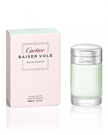 An extraordinary lily, rising and still innocent, reflecting youthful femininity.The Baiser Volé Eau de Toilette has a new light green color and silver cap, along with new outer packaging. The fragrance stays true to the majestic and mysterious lily, reflecting floral, powdery and fresh notes.A unique creation by Mathilde Laurent, Cartier's in-house perfumer. An extraordinary lily, rising and still innocent, reflecting youthful femininity.The Baiser Volé Eau de Toilette has a new light green color and silver cap, along with new outer packaging. The fragrance stays true to the majestic and mysterious lily, reflecting floral, powdery and fresh notes.A unique creation by Mathilde Laurent, Cartier's in-house perfumer.