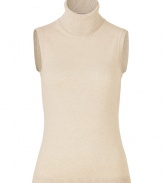 Start off the new season in luxe feminine style with Malos super soft cashmere sleeveless turtleneck - Turtleneck, fine ribbed trim - Form-fitting - Team with statement jewelry, blazers and jet black separates, or with a fur jacket and tailored trousers for a contemporary-chic finish