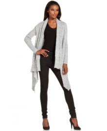 Perfect for a chic layered look, this long RACHEL Rachel Roy cardigan an asymmetrical hem for stylish edge!