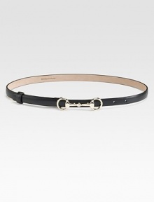A sleek and elegant design in supple leather and radiant hardware. Width, about ½Made in Italy A sleek and elegant design in supple leather and radiant hardware. Width, about ½Made in Italy