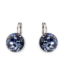 Sharpen your look with a subtle hint of color. Earrings by Swarovski feature round-cut lapis crystals set in silver tone mixed metal. Approximate drop: 1 inch. Sharpen your look with a subtle hint of color. Earrings by Swarovski feature round-cut lapis crystals set in silver tone mixed metal. Approximate drop: 1 inch.