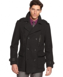 Sharpen your style with this modern take on the classic pea coat from INC International Concepts.