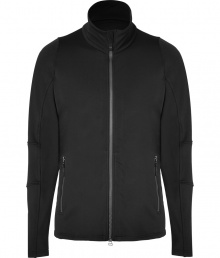 Inject a modern edge into your sportswear wardrobe with Jet Sets sleek stretch zip-up jacket, the perfect weight for wearing both indoors and out - Stand-up collar, long sleeves, zippered front, zippered pockets, zippered side slits - Slim fit - Team with rugged boots and jeans, or with chic sport pants and fashion sneakers Inject a modern edge into your sportswear wardrobe with Jet Sets sleek stretch zip-up jacket, the perfect weight for wearing both indoors and out - Stand-up collar, long sleeves, zippered front, zippered pockets, zippered side slits - Slim fit - Team with rugged boots and jeans, or with chic sport pants and fashion sneakers