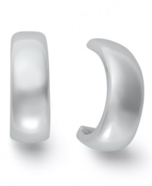 Letter perfection. Touch of Silver's classic J-hoop earrings are crafted in silver-plated brass with a sterling silver backing. Approximate diameter: 3/4 inch. Letter perfection. Touch of Silver's classic J-hoop earrings are crafted in silver-plated brass with a sterling silver backing. Approximate diameter: 3/4 inch.