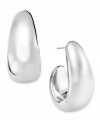 Polished and petite, these versatile J-shape earrings add a touch of class to any look. Crafted in sterling silver. Approximate drop: 1 inch. Approximate width: 1/2 inch.