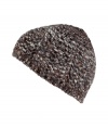 An ultra cool finish to your cold weather look: Antik Batiks chunky knit amber/grey heather beanie - Ribbed trim - Close fit - Wear with urban outerwear and colorful accessories