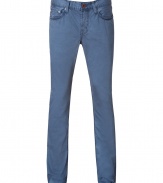 Stylish pant in fine, pure blue cotton - Soft yet durable, lightweight material - A new staple from cult denim label J Brand - Slim, straight leg and medium low rise - Classic five pocket style with button closure, wide belt loops and zip fly - Casually cool and versatile, seamlessly transitions from day to evening - Pair with a t-shirt and a light cashmere pullover or with a blazer and button down