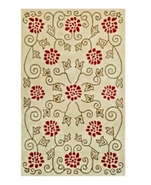 Exquisitely styled with a modern floral motif, the St. Croix Structure rug freshens up your floor with a burst of red blossoms. Hand tufted in India by highly skilled weavers, this 100% wool rug looks great in any space and feels fantastic underfoot. Exquisitely styled with a modern floral motif, the St. Croix Structure rug freshens up your floor with a burst of red blossoms. Hand tufted in India by highly skilled weavers, this 100% wool rug looks great in any space and feels fantastic underfoot.