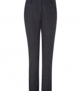 Versatile and stylish, these cropped trousers add trend-right appeal to your work-ready look - Flat front, belt loops, off-seam zip pockets, back welt pockets, cropped silhouette, straight leg - Pair with a silk blouse, a fitted blazer, and platform heels