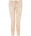 Embrace the seasons passion for the printed pant with these ultra-chic, paisley patterned khaki jeans from Current Elliott - On-trend, cropped ankle - Low rise, ultra-fitted silhouette flatters every curve - Traditional five-pocket style with belt loops, zip fly and button closure - Sexy and cool, easily dressed up or down - Pair with a tank, blazer and oxfords, or go for a more casual look with a tunic top or boyfriend cardigan and flats