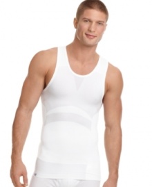 A full-body experience. This Equmen performance tank improves posture, helps reduce back pain and supports core muscles with sleek high-performance technology. A full-body experience. This Equmen performance tank improves posture, helps reduce back pain and supports core muscles with sleek high-performance technology.