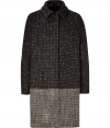 Perfect for wearing over polished daytime looks, Piazza Sempiones textural knit coat is a chic and versatile choice for all-season sophistication - Spread collar with hook closure, long sleeves, hidden front snaps, side slit pockets, contrast knit panel at hemline, back vent - Straight silhouette - Wear with sleek leather accessories and cashmere scarves