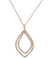 Pretty sparkly pendants. Fossil's mixed metal necklace is rose toned with clear pave crystals. It features a sparkling layered orbital pendant and a lobster claw closure. Approximate length: 22 inches + 2-inch extender. Approximate drop: 2-1/10 inches.